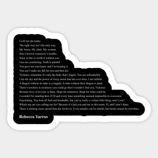 Rebecca Yarros Quotes Sticker